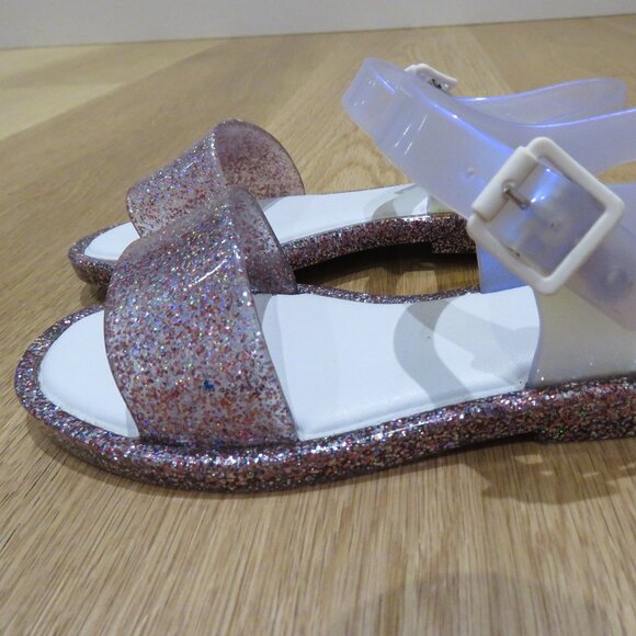 MINI MELISSA Mel Mar Pastel Pink Glitter Jelly Sandals - Girl's Size 9 - Picture 8 of 11
